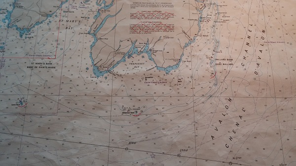 Les numéros indiquent la profondeur des eaux