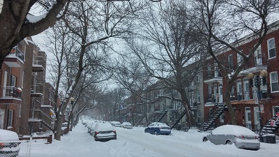 Notre rue dans la neige…