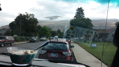 Céréales et vue sur la montagne